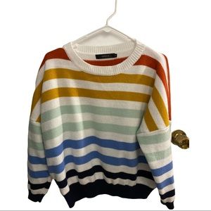 (SOLD on depop) striped rainbow Amazon sweater